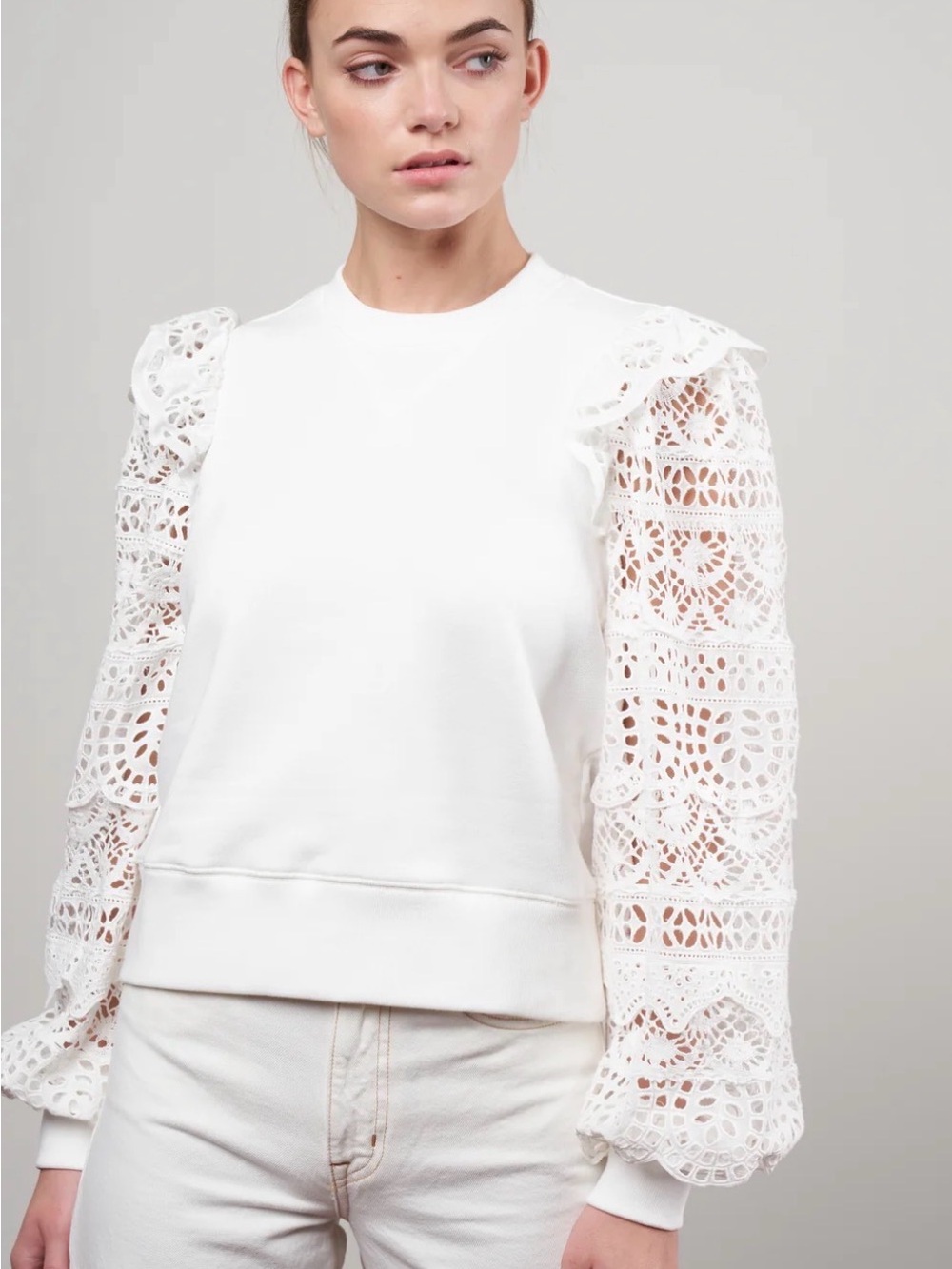 Sea New York patrizia lace long sleeve combo sweatshirt Size small